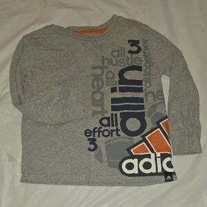 Adidas Kids Gray and Orange Long Sleeve Tee 6